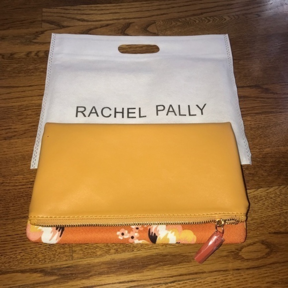 Rachel pally Zipper clutch pouch purse mustard